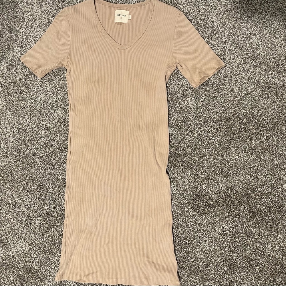 Rudy Jude Tan Mini Dress